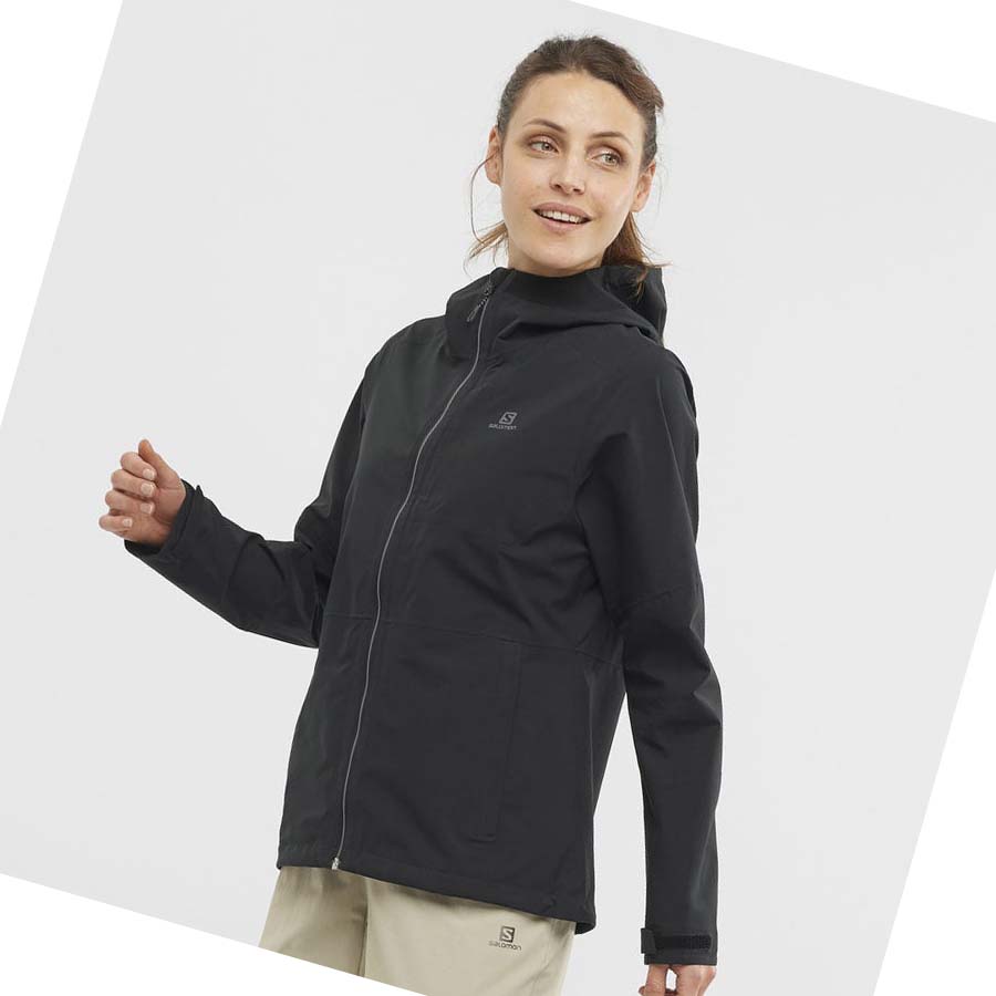 Chaquetas Salomon OUTRACK WATERPROOF 2.5L Mujer Negros | MX 2480HAP